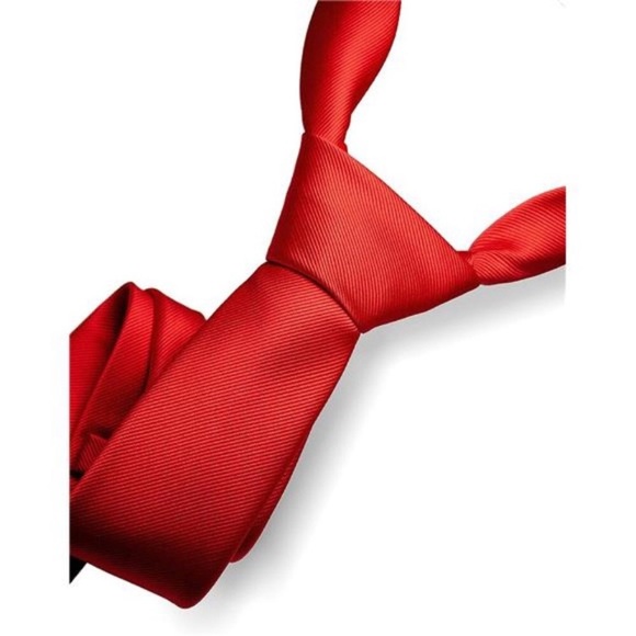 Red Solid Color Tie Formal Necktie for Men - Picture 2 of 6